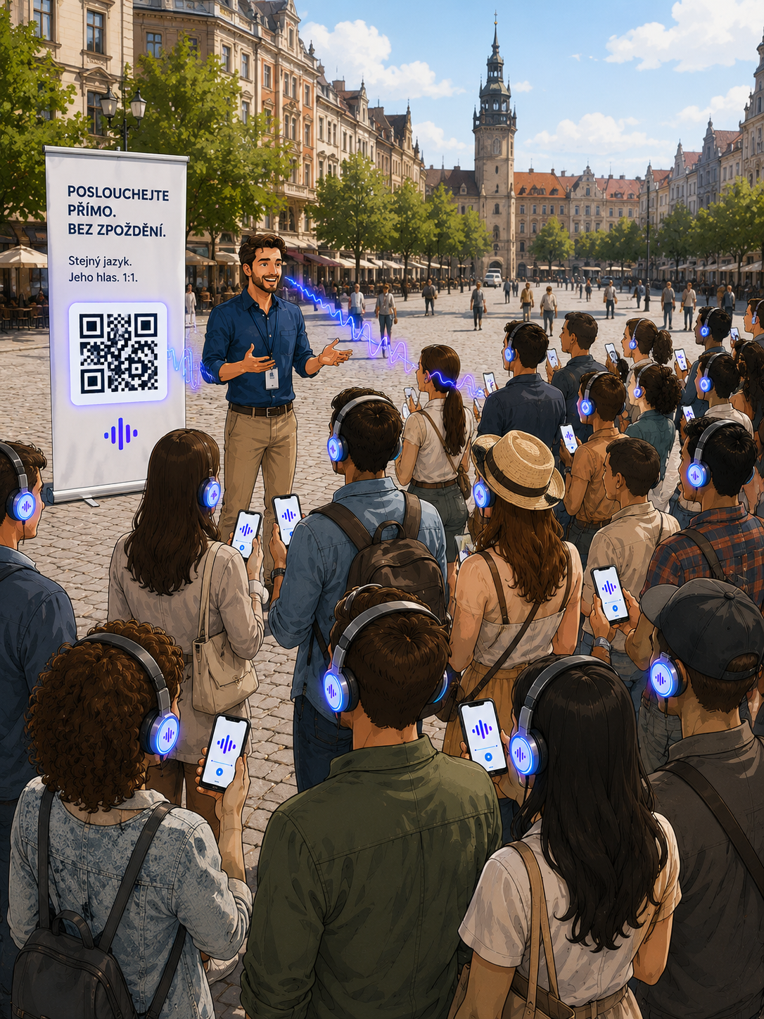 Direct voice without translation through a QR code